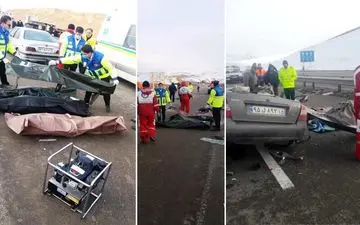 تصادف در آزادراه پیامبر اعظم (ص) سه کشته و ۲ مصدوم برجا گذاشت