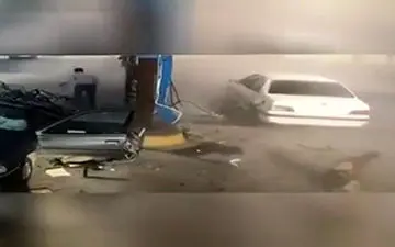 انفجار مخزن گاز سی ان جی خودرو پژو 405+فیلم