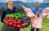هنرنمایی روستائیان آذربایجانی در کباب کردن 12 کیلو گوشت: سفری به دل سنت و طعم اصیل (فیلم)