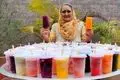 غذای روستایی هند؛ طرز تهیه بستنی یخی با میوه‌های تازه پاپایا، انگور و هندوانه