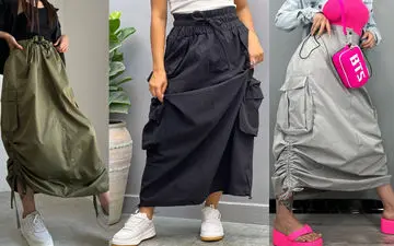 ۲۰ ایده مدرن برای استایل کژوال تابستانی با دامن کارگو بلند