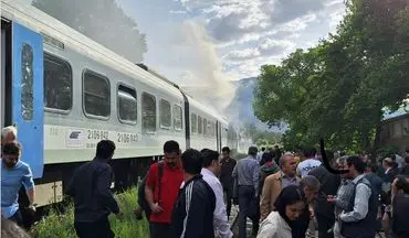 قطار حومه ای هشتگرد - تهران دچار آتش سوزی شد