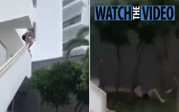 اقدام احمقانه توریست جوان در بالکن هتل