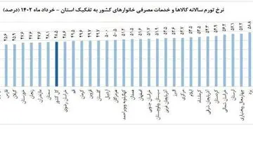 تورم در ۲۳ استان، بالاتر از متوسط کشوری / یزد گران‌ترین استان