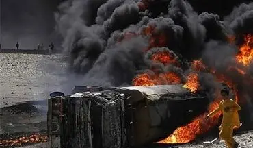 راننده تانکر نفت کش زنده زنده در مریوان سوخت / جسد قابل شناسایی نیست