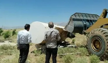 ‍ تخریب 17 مورد ساخت و سازهای غیر مجاز در اراضی کشاورزی شهرستان کرمانشاه