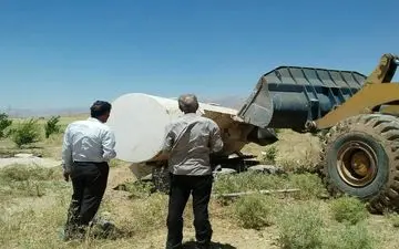 ‍ تخریب 17 مورد ساخت و سازهای غیر مجاز در اراضی کشاورزی شهرستان کرمانشاه