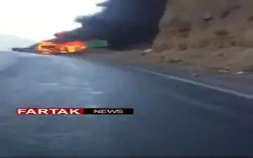 فیلمی دیگر از حریق اتوبوس «گنبد به مقصد تهران» در محور هراز