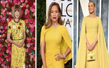 زرد، رنگی برای درخشش؛ نگاهی به استایل زنان مشهور در لباس‌های مجلسی زرد