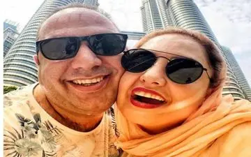 قاب سه نفره سپند امیرسلیمانی با نرگس محمدی و همسرش!