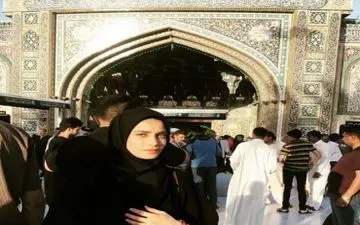 بازیگر زن ایرانی روز تولدش به کربلا رفت | عکس