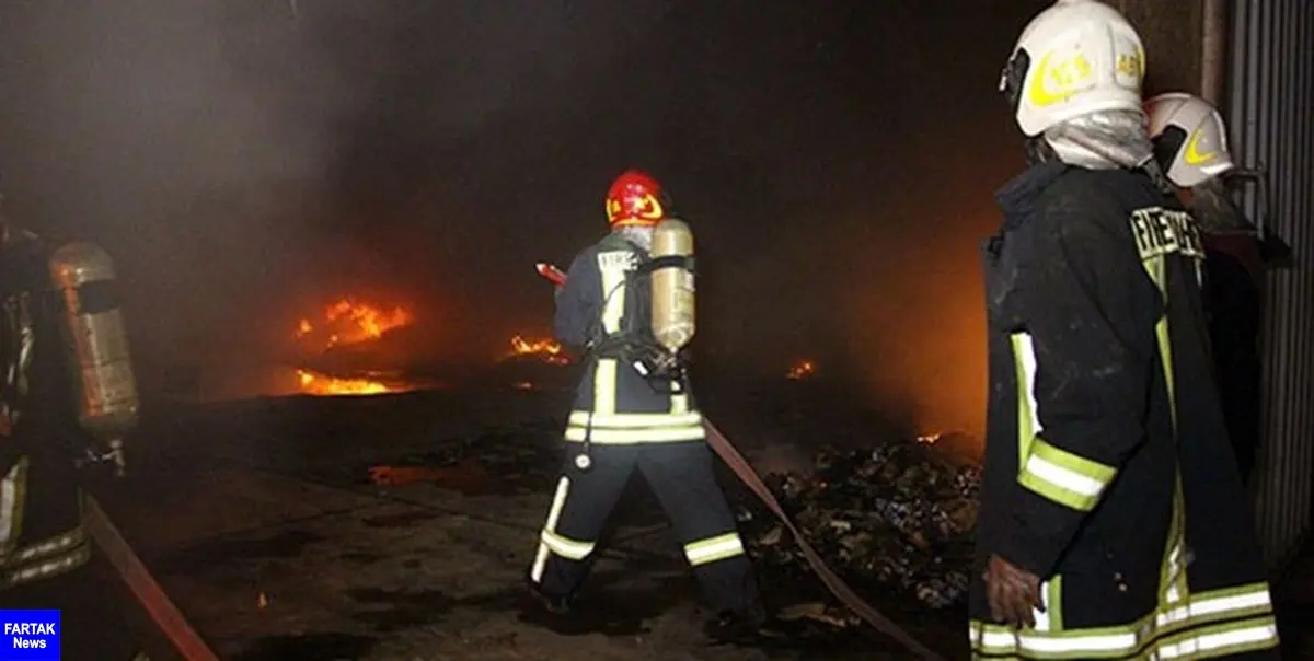 آتش سوزی در انبارهای شرکت فولاد خوزستان