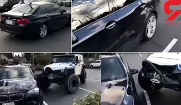 فیلم رفتار بی رحمانه راننده عصبانی با خودروی لوکس در پارکینگ +فیلم 