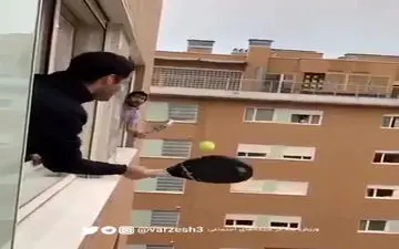 فیلم/ بازی تنیس در شرایط ویژه قرنطینه