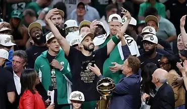 جشن قهرمانی بوستون در فصل 2023/24 لیگ NBA + ویدئو