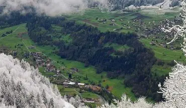 بهار و زمستان در منطقه ای زیبا در کشور سوئیس