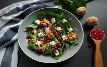 این سالاد معرکه س!|  سالاد اسفناج با سس انار