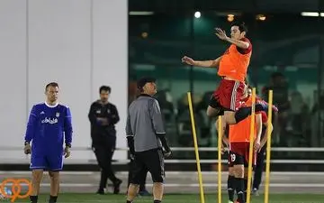 عکس/ پرواز بلند آزمون در تمرینات تیم ملی