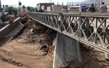  پلی که ارتش ۴۸ ساعته در مناطق سیل‌زده ساخت