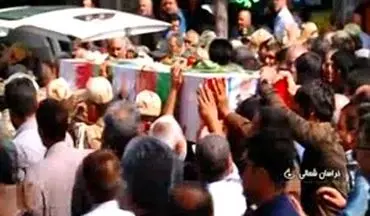 تشییع شهدای حوادث تروریستی تهران در خراسان شمالی + فیلم
