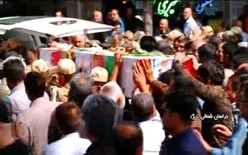 تشییع شهدای حوادث تروریستی تهران در خراسان شمالی + فیلم