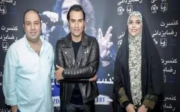 عکس یادگاری مژده لواسانی و علی اوجی در پشت صحنه کنسرت رضا یزدانی