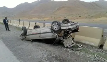 واژگونی خودرو در آزادراه زنجان-قزوین یک کشته و دو مجروح برجای گذاشت