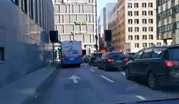 لحظه انفجار اتوبوس در استکهلم + فیلم 