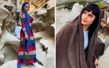 تصویری جنجالی از الناز شاکر‌دوست با مو و لباس آبی/ خانم بازیگر هر روز به یه رنگ در میاد!