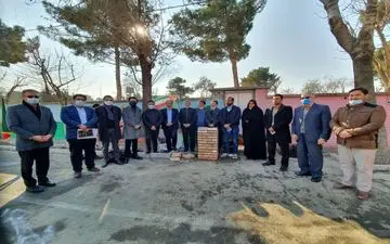آیین خشت‌گذاری مدرسه شهید عراقی  در شهر ری