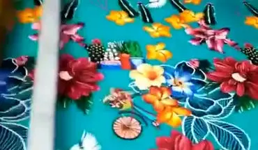 فیلم فرآیند جالب نقاشی روی پارچه در کارخانه