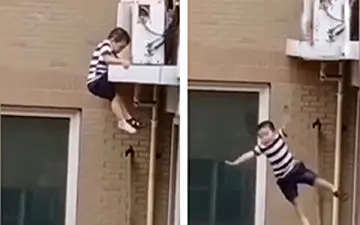 سقوط یک کودک خردسال از طبقه چهارم آپارتمان 