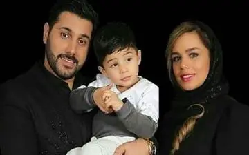 احسان خواجه امیری در کنار همسر و فرزندش/عکس