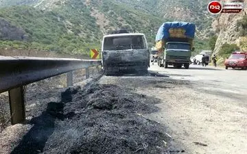 
پارک ملی گلستان، در آتش وانت نیسان سوخت +عکس