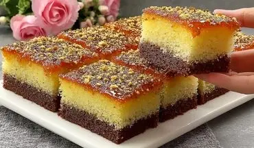 کیک ۵ دقیقه‌ای دو رنگ؛ خوشمزگی که تکرارش اجتناب‌ناپذیر است