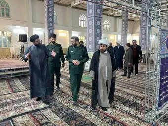  نشست مشترک فرمانده سپاه و رئیس اوقاف شهرستان قدس در امامزاده حضرتین