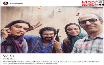 تیپ و گریم هنرمندان در پشت صحنه فیلم «اینجا خانه من است» (عکس)