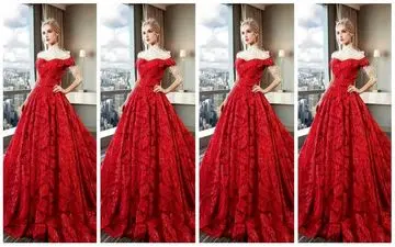 میخوای با لباس عروس خاص و قرمز بدرخشی؟ 45 مدل لباس عروس شیک را اینجا ببین