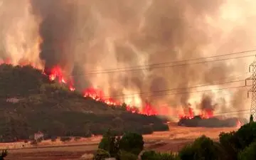 ویدیویی دلهره آور از آتش سوزی گسترده در کالیفرنیا