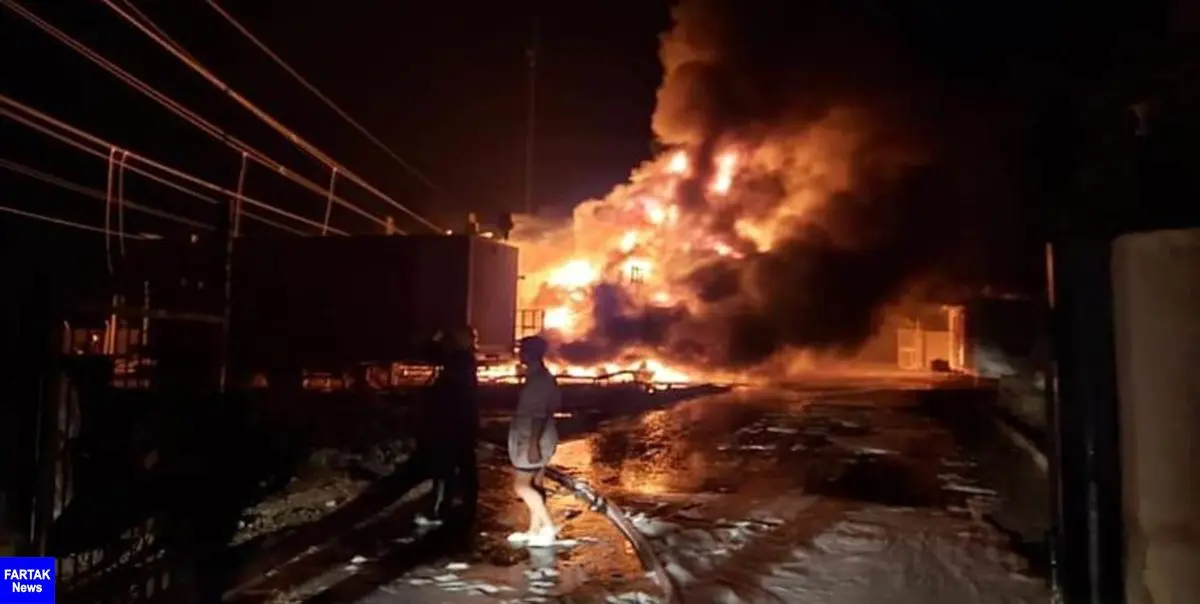 آتش‌سوزی در نیروگاه تولید برق الناصریه عراق
