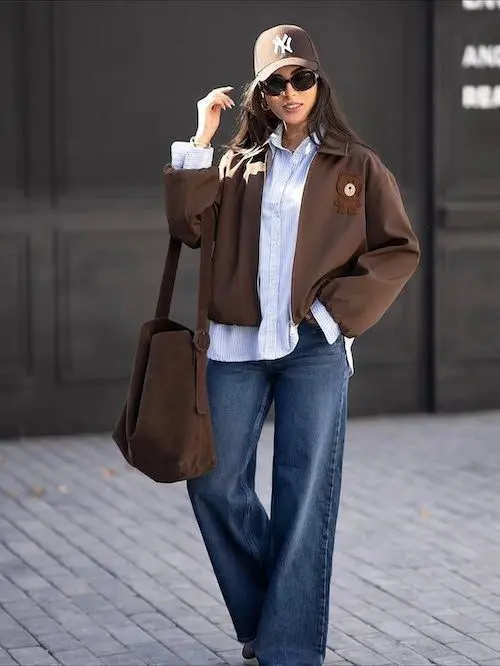 استایل پاییزی با بامبر جکت