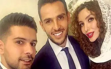 عکس منتشر شده از عروسی بازیکن استقلال و همسر بازیگرش