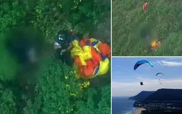 مرگ پاراگلایدرسوار بر اثر برخورد با صخره +فیلم 