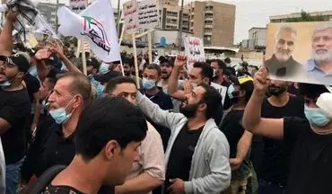تظاهرات مردم عراق در اعتراض به حضور نظامیان آمریکایی در کشورشان