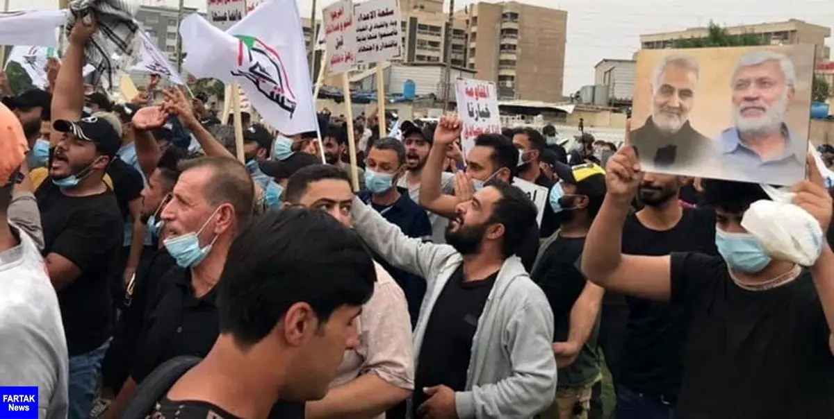 تظاهرات مردم عراق در اعتراض به حضور نظامیان آمریکایی در کشورشان