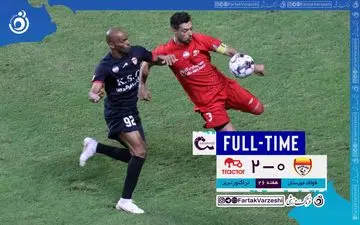 خلاصه بازی فولاد 0 - تراکتور 2 | فیلم