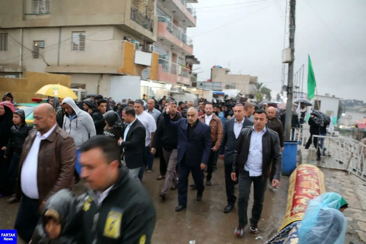  راهپیمایی میلیونی کاظمیه زیر باران شدید بغداد ادامه دارد