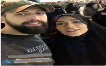 محسن افشانی و همسرش با پوششی کاملا متفاوت در حرم حضرت امیرالمومنین/عکس