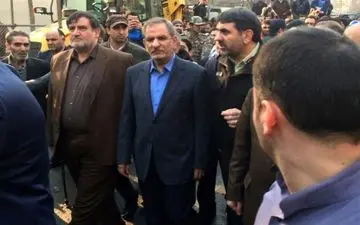 معاون اول رئیس‌جمهور در محل حادثه ساختمان پلاسکو حضور یافت+ عکس 