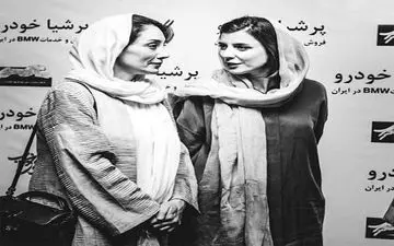 خوش و بش لیلا حاتمی و هدیه تهرانی در یک مراسم! + عکس